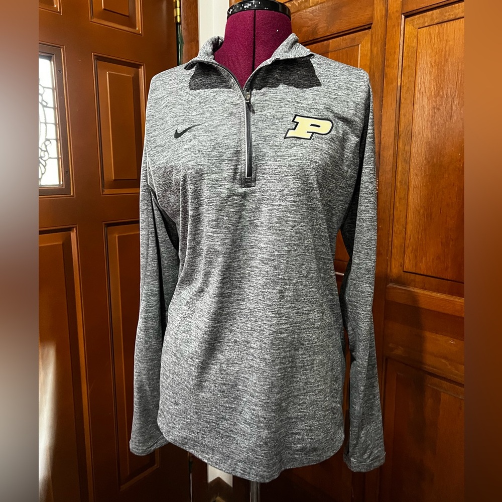 Purdue Nike Women's Gray Quarter-Zip Top